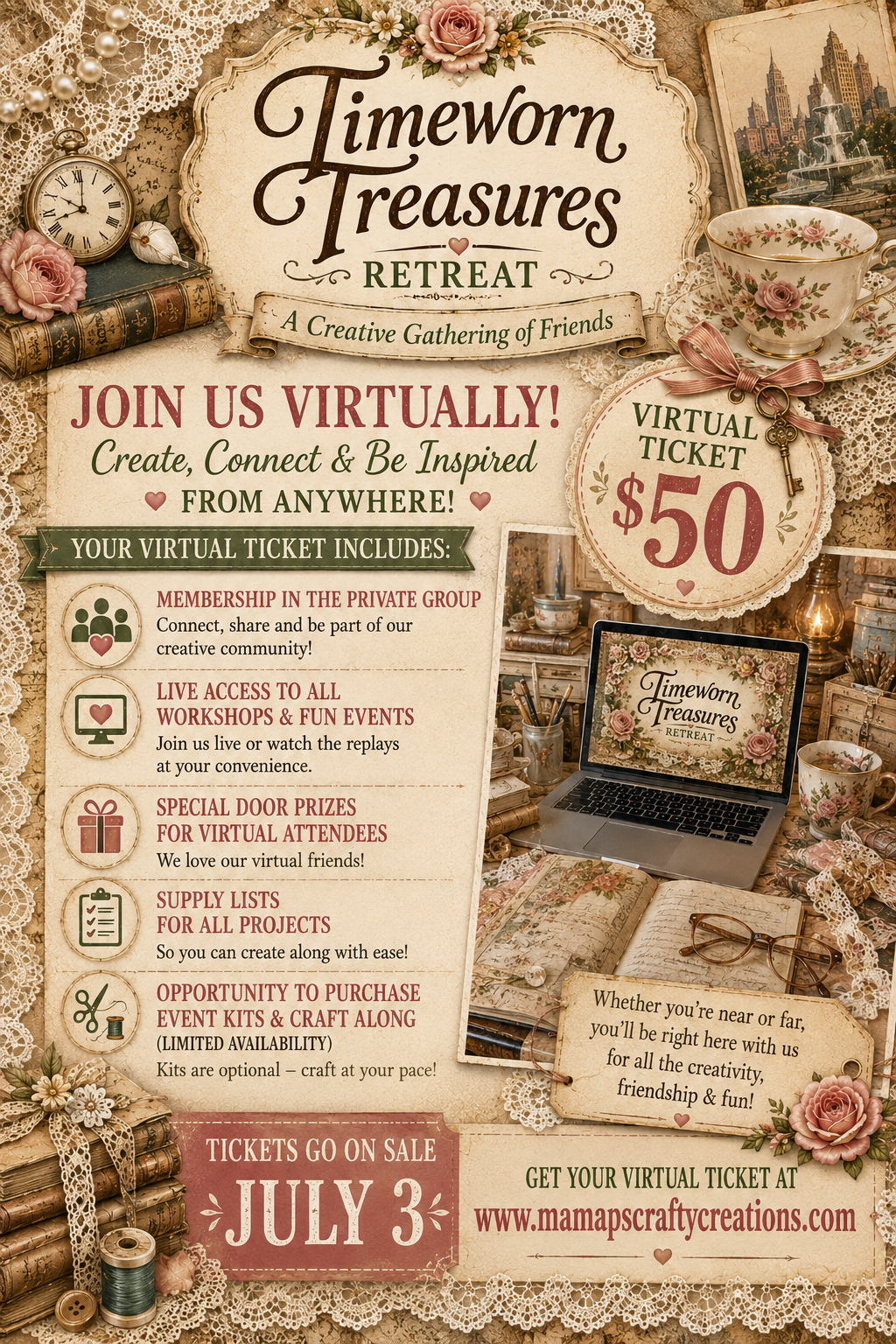 Timeworn Treasures VIRTUAL TICKET