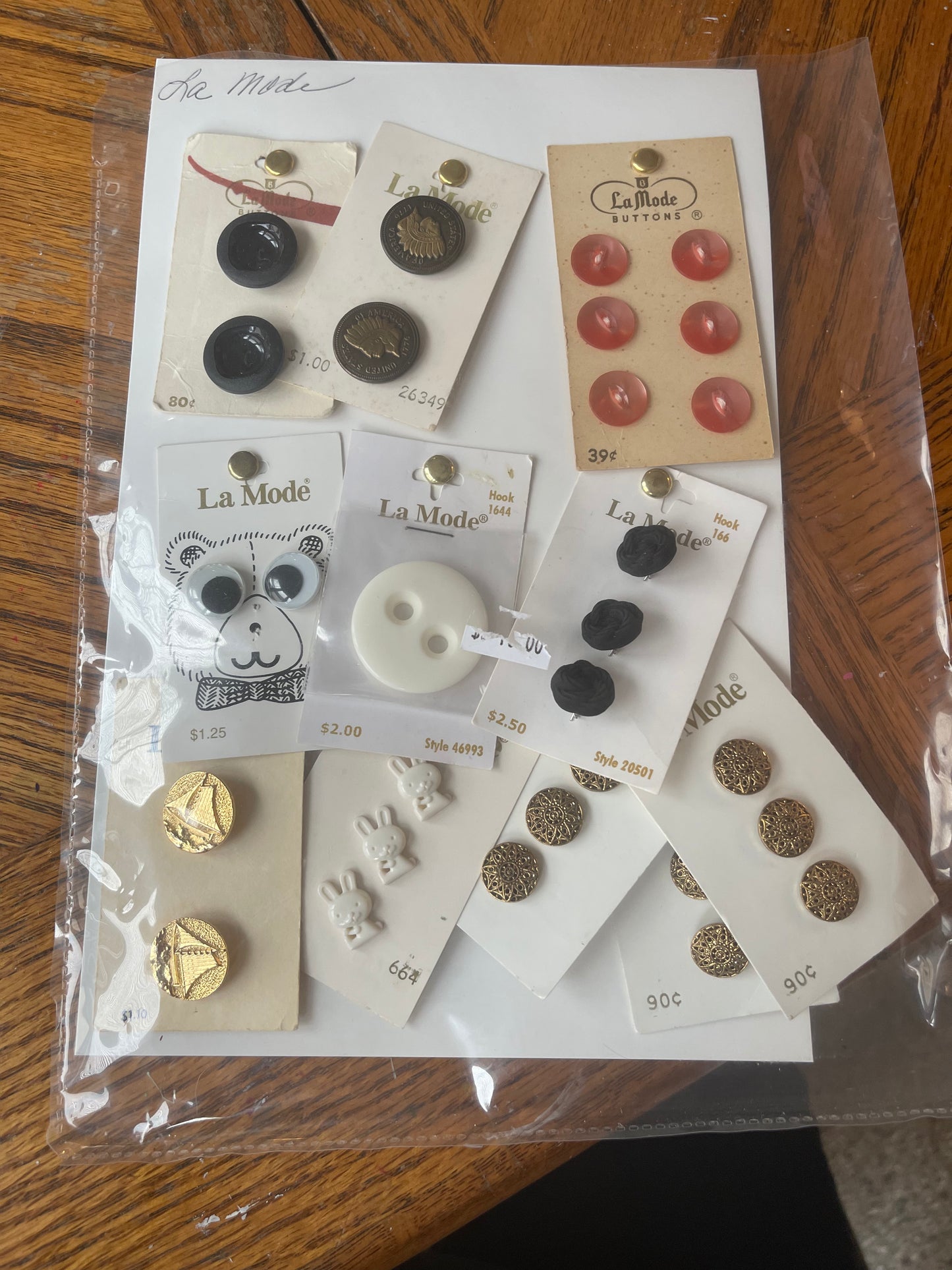 Button cards mounted