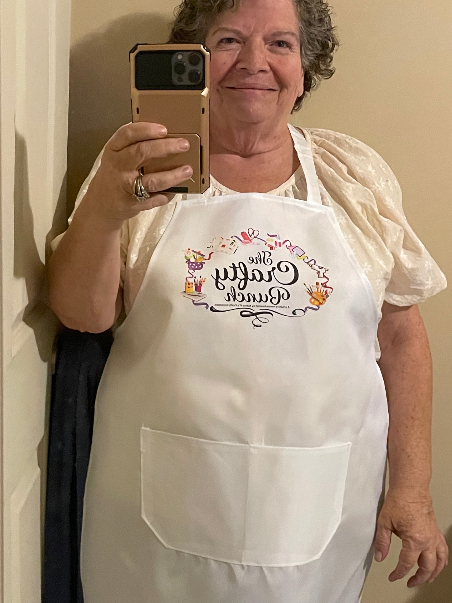 CRAFTY BUNCH printed logo apron
