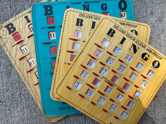 Set of FOUR Vintage Sliding BINGO cards